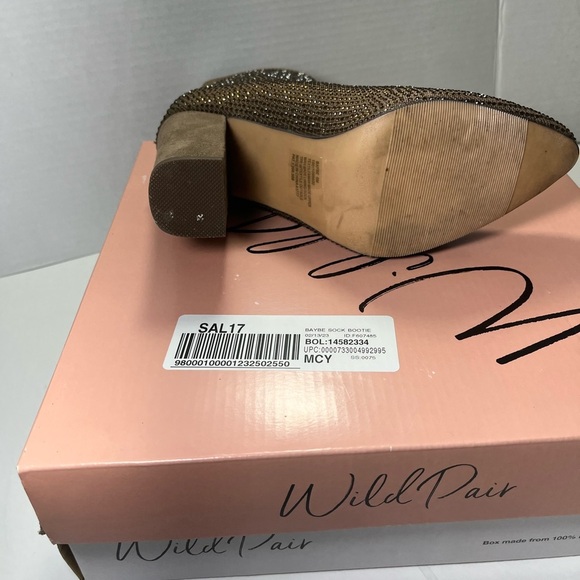 Wild Pair Womens Baybe Rhinestone Block Heel Ankle Boots - Picture 5 of 6